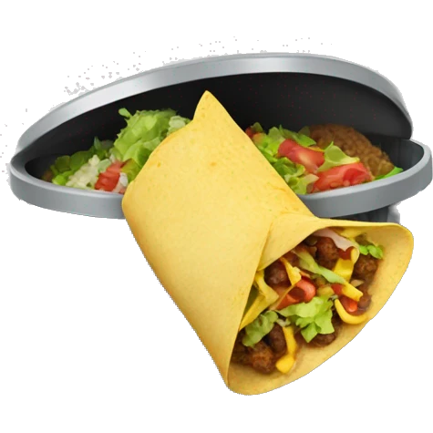 a taco in the rubbish bin emoji