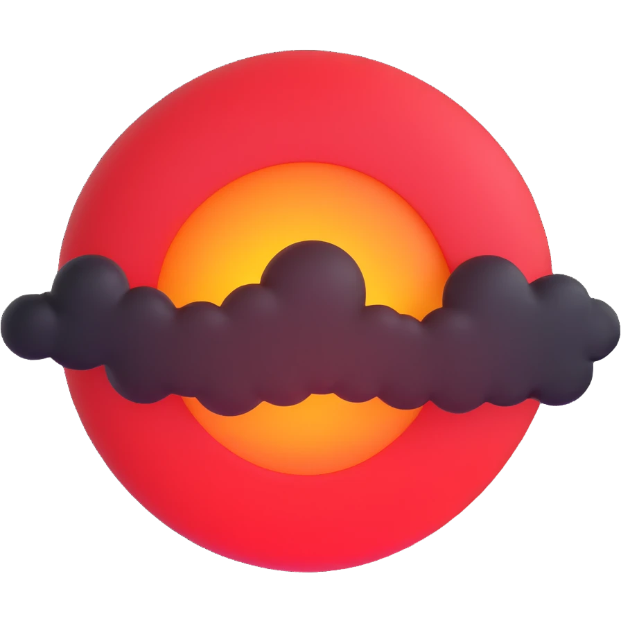 red sun with no face emoji