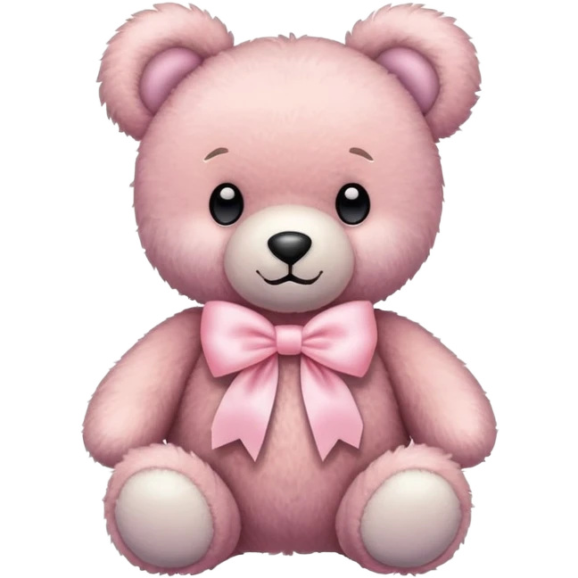 teddy bear with pastel pink bow emoji