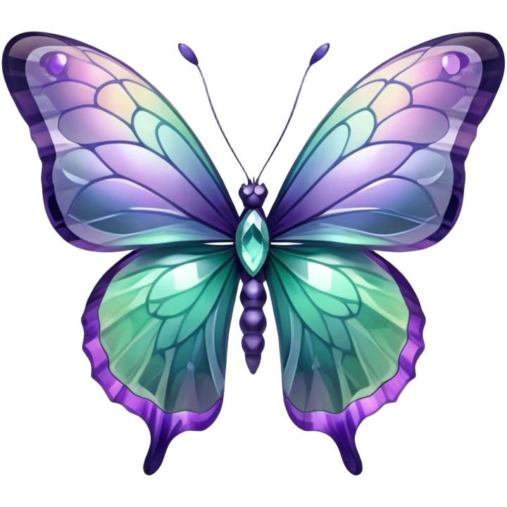 Iridescent Fluorite crystal gemstone butterfly  emoji