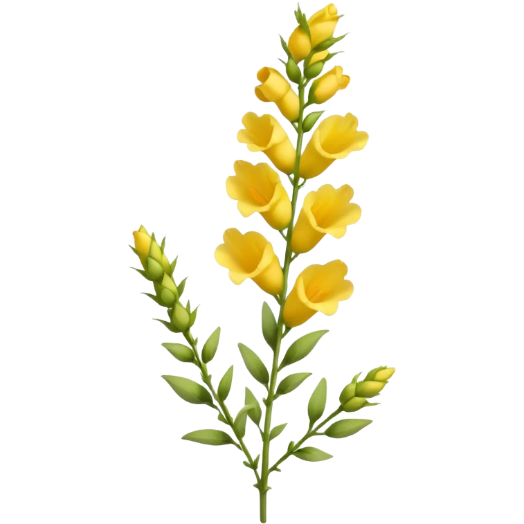 single Yellow Snapdragon, straight stem emoji