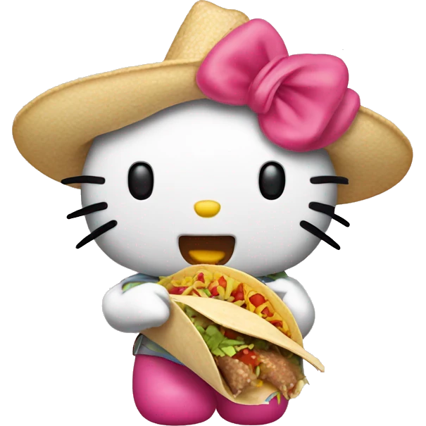 hello kitty eating tacos emoji