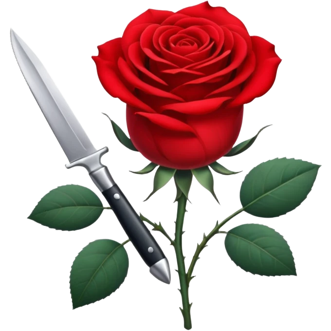 Rose and knife emoji