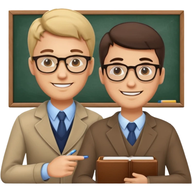 male teacher helping student emoji