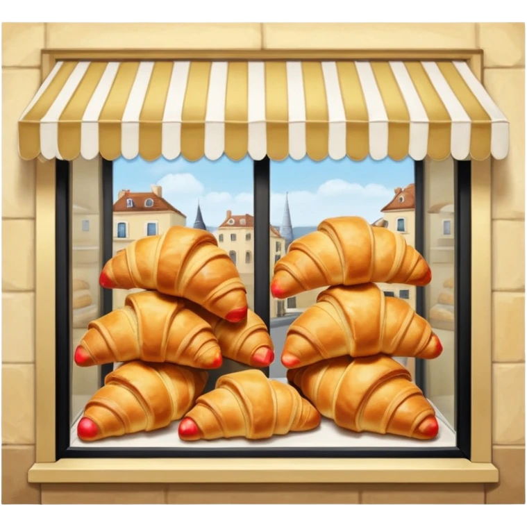 the front window of a bakery named "Cornetteria". With croissants  emoji