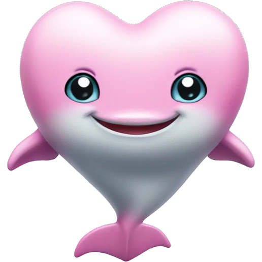 cute heart around dolphin  emoji