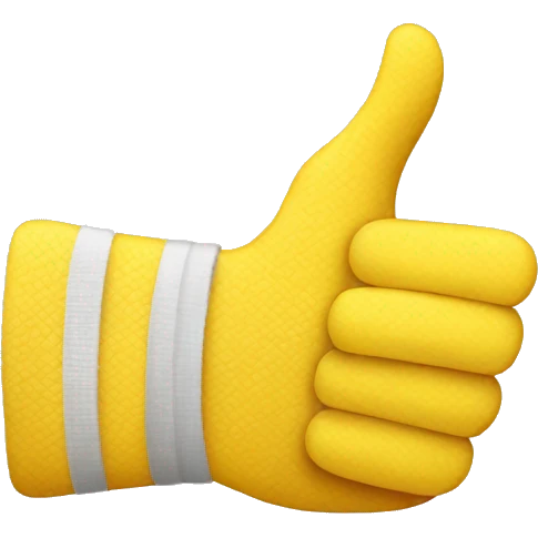 A yellow thumbs up with a bandage on the thumb emoji