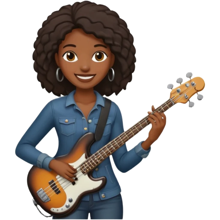 black woman with bass guitar  emoji