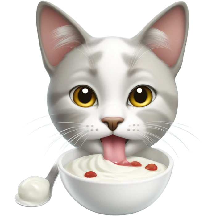 Cat eating yogurt  emoji