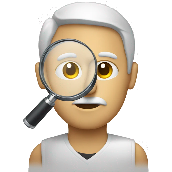 white man with 
magnifying glass emoji