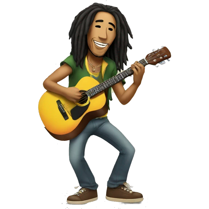 Bob marley with guitar emoji