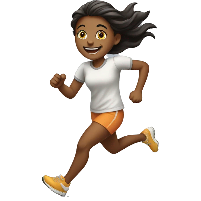 happy girl run emoji