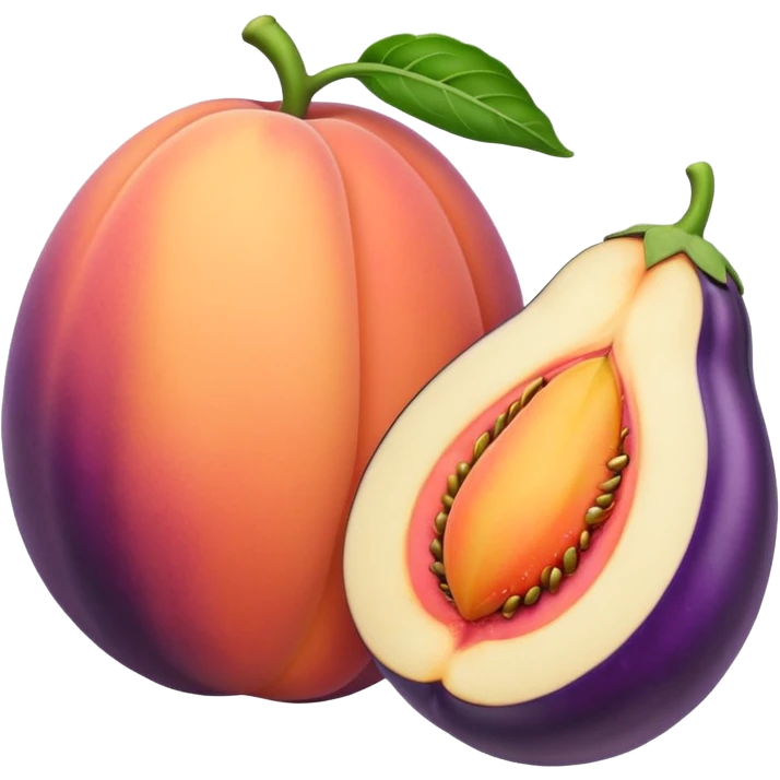 Peach with a eggplant in it emoji