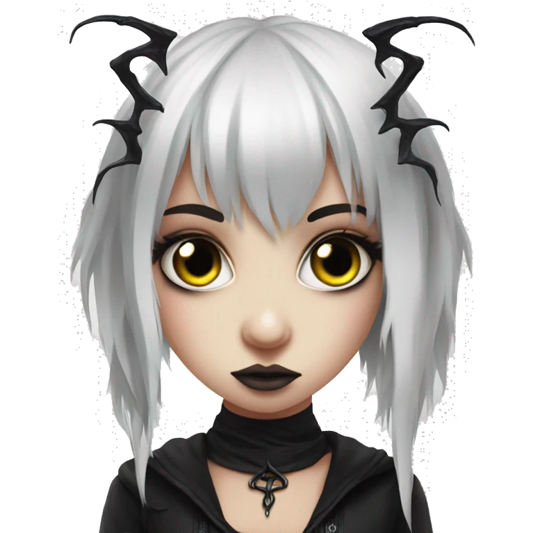 demonic eyes on beautiful goth girl  emoji