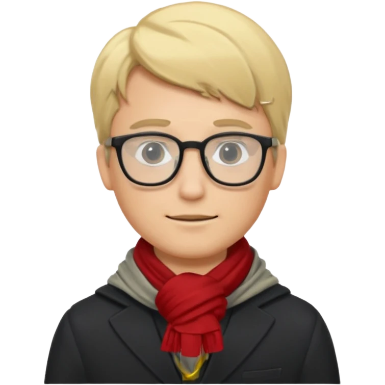 gray scarf male blonde hair with suit glasses emoji