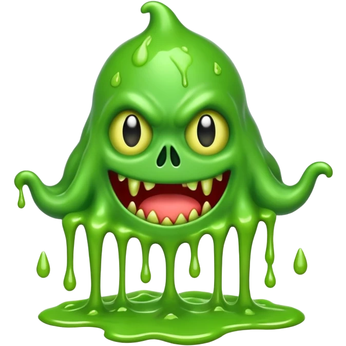 Slime monster. scary sinister. slime attacks. show full body. more dripping slime emoji