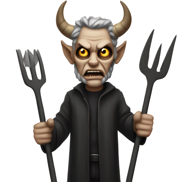 satan with pitchfork emoji