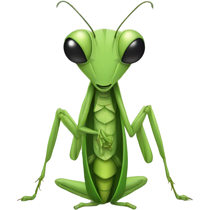 Praying mantis with dress emoji