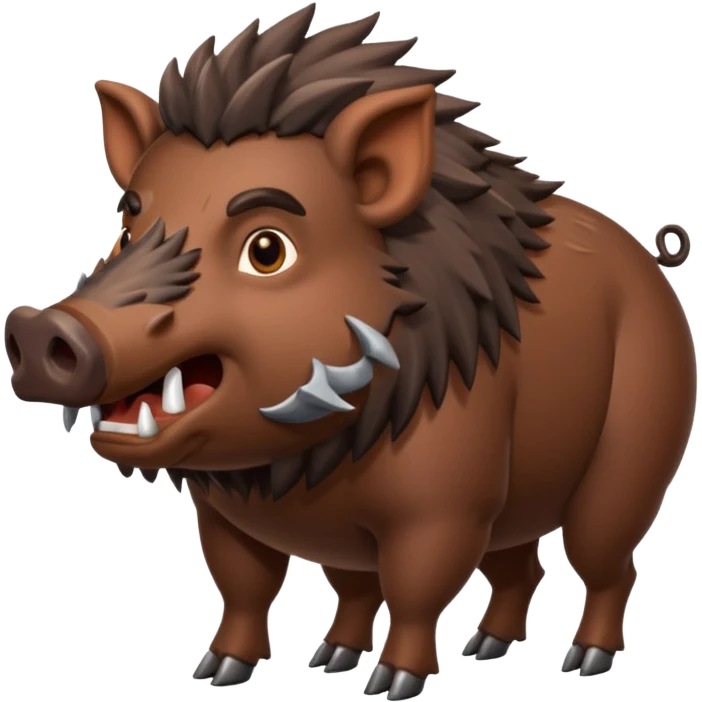 An emoji of a large wild boar, representing hunting in ancient European forests. emoji