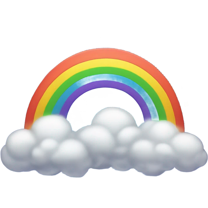 rainbow with colored clouds and shooting stars emoji