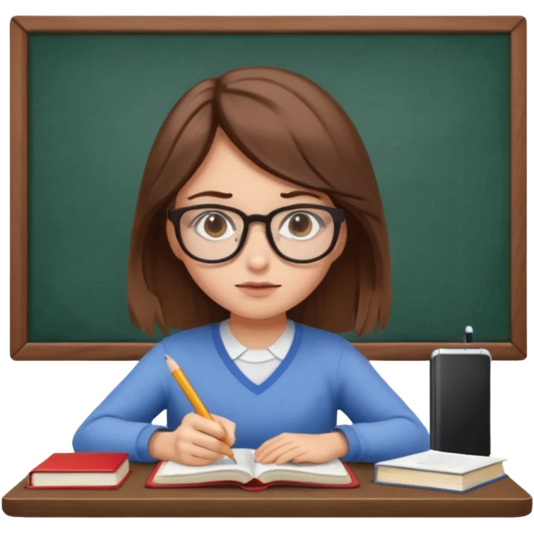 a girl studying emoji