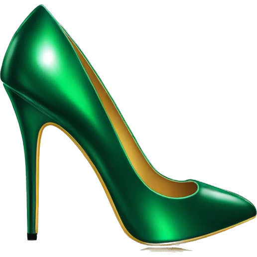 Shiny dark green stiletto heels emoji