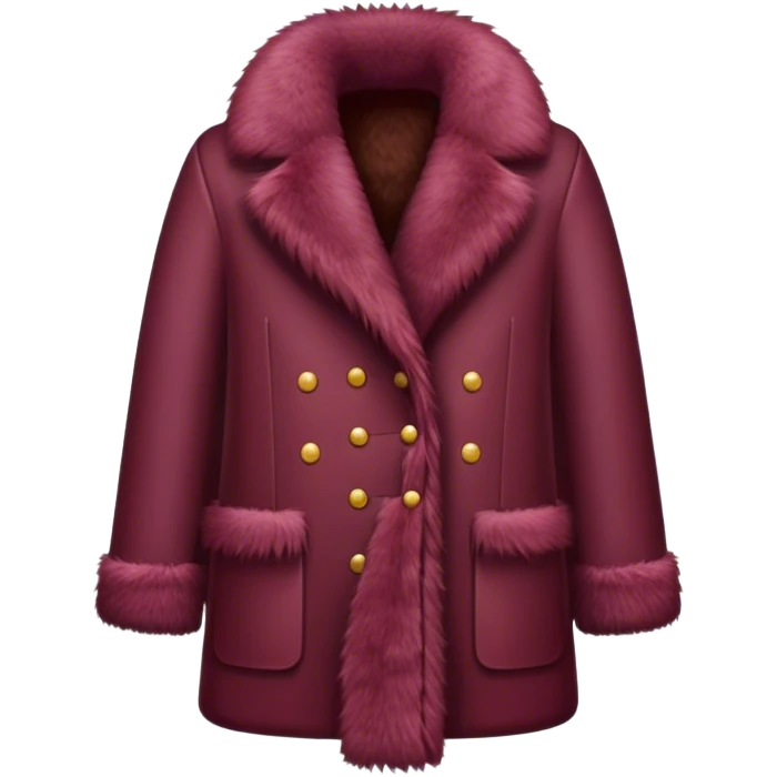 Burgundy fur coat emoji