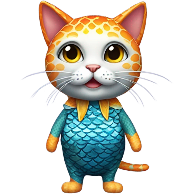 Cat wearing a fish costume  emoji