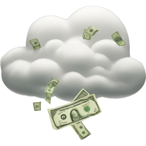 Money coming out of a cloud  emoji