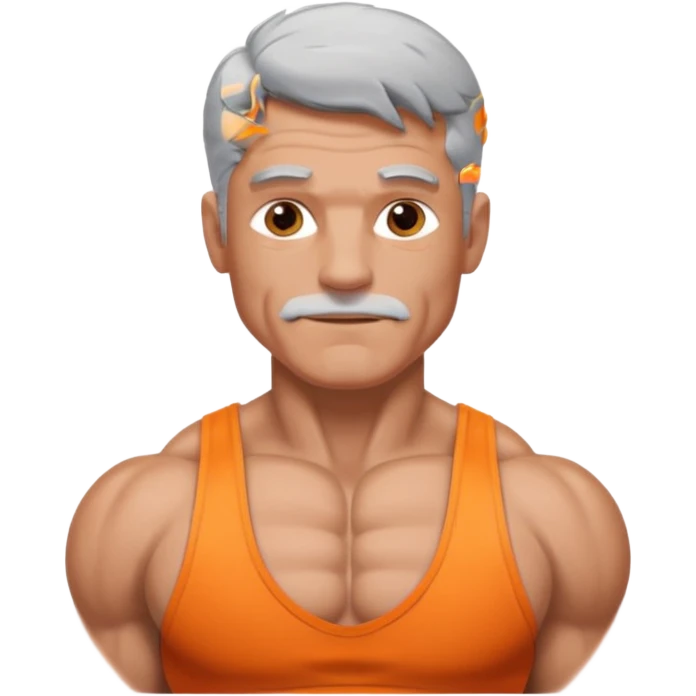 grey haired male bodybuilder emoji