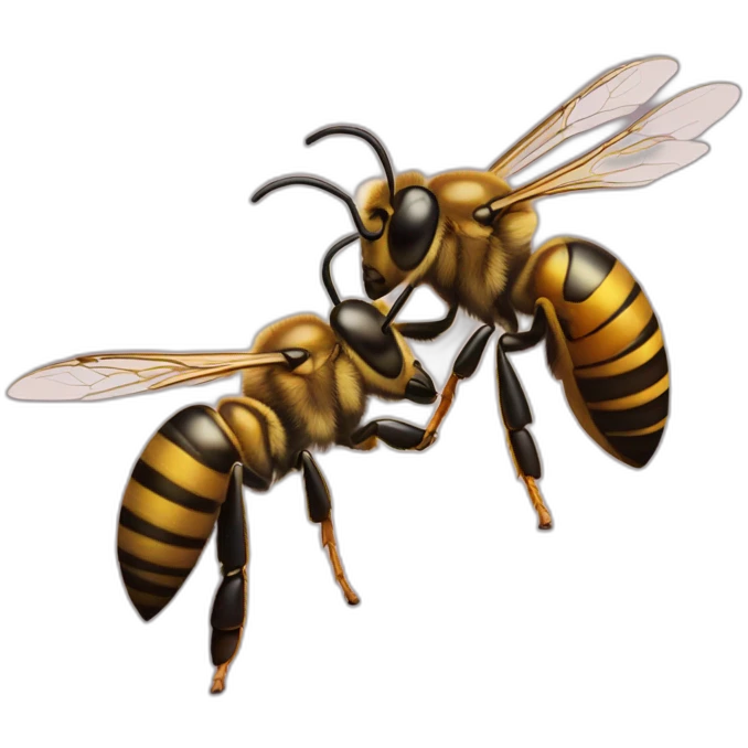 Hornet kisses honeybee emoji