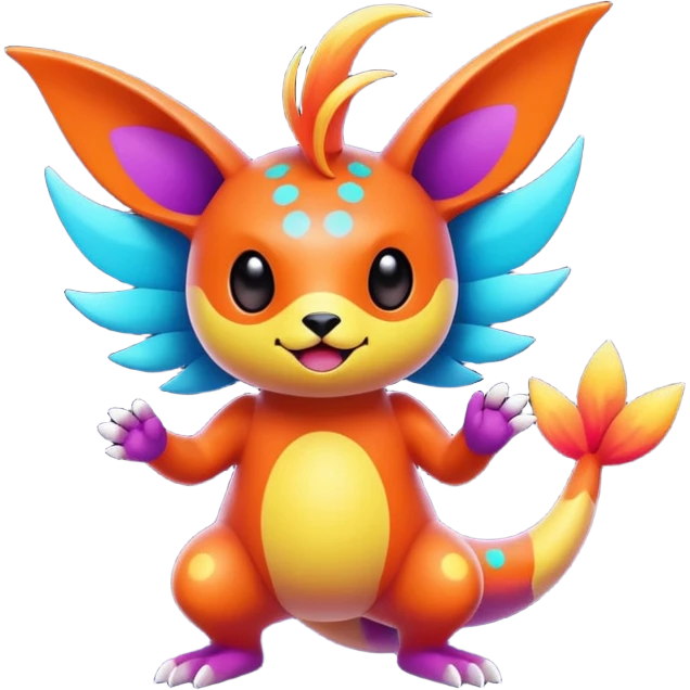 colorful vibrant Fakémon-creature with random markings emoji