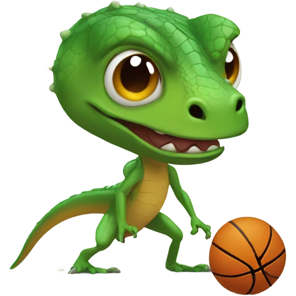 Lizard and basketball emoji