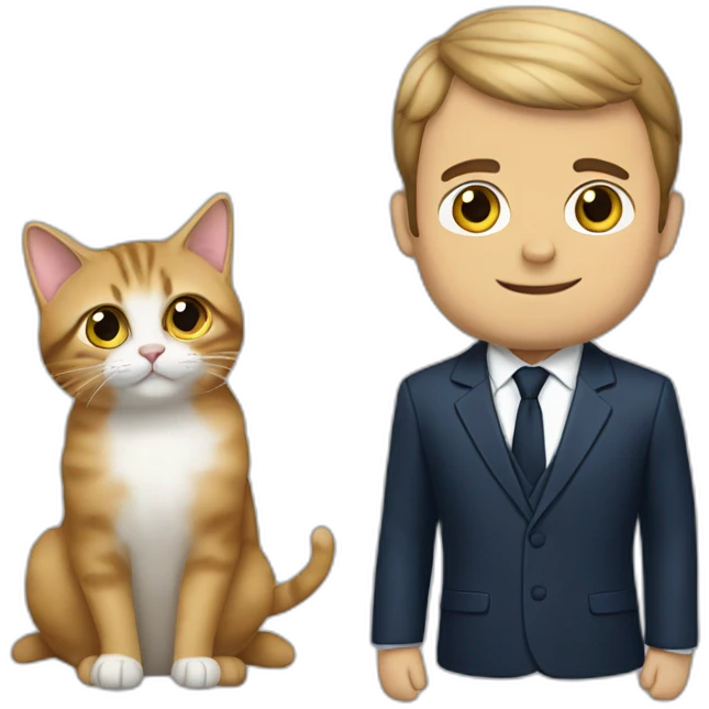 Macron et chat emoji