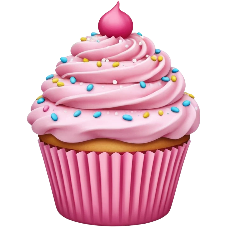 Cupcake with pink icing emoji