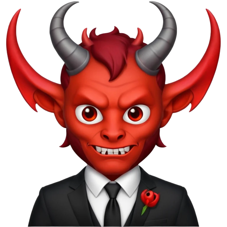 devil with tie emoji