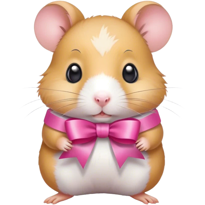 hamster pink ribbon emoji