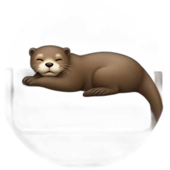 Otter sleeping on the bed emoji