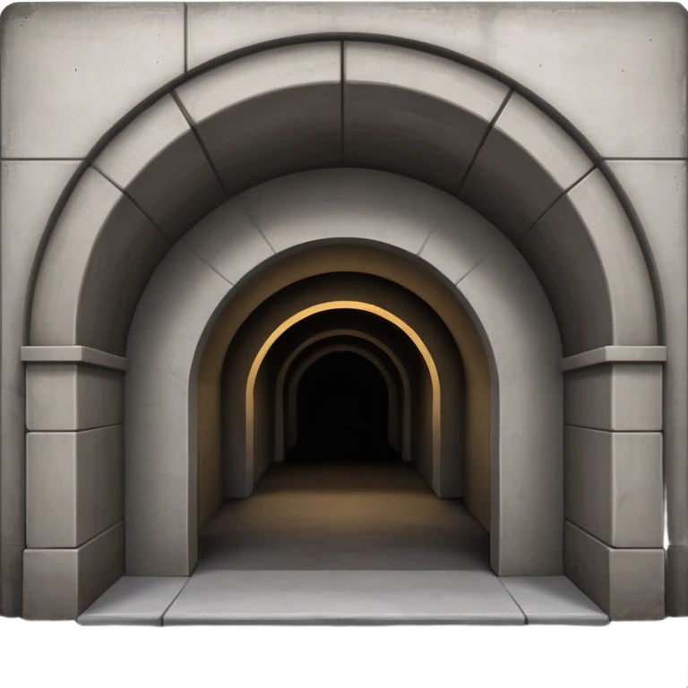 dark tunnel with arched entrance and subtle gradient, Google emoji style emoji