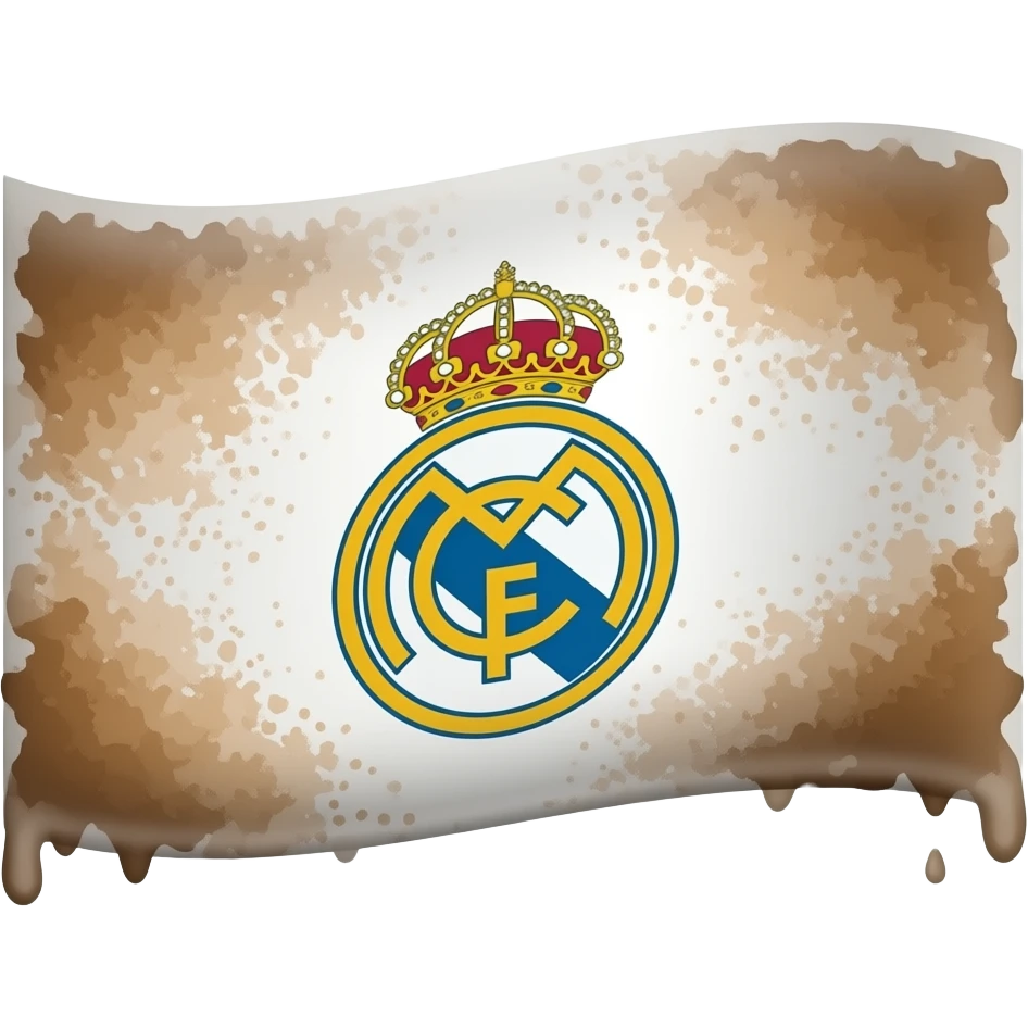 hazme la bandera de Real Madrid manchada de mierda con mucha emoji