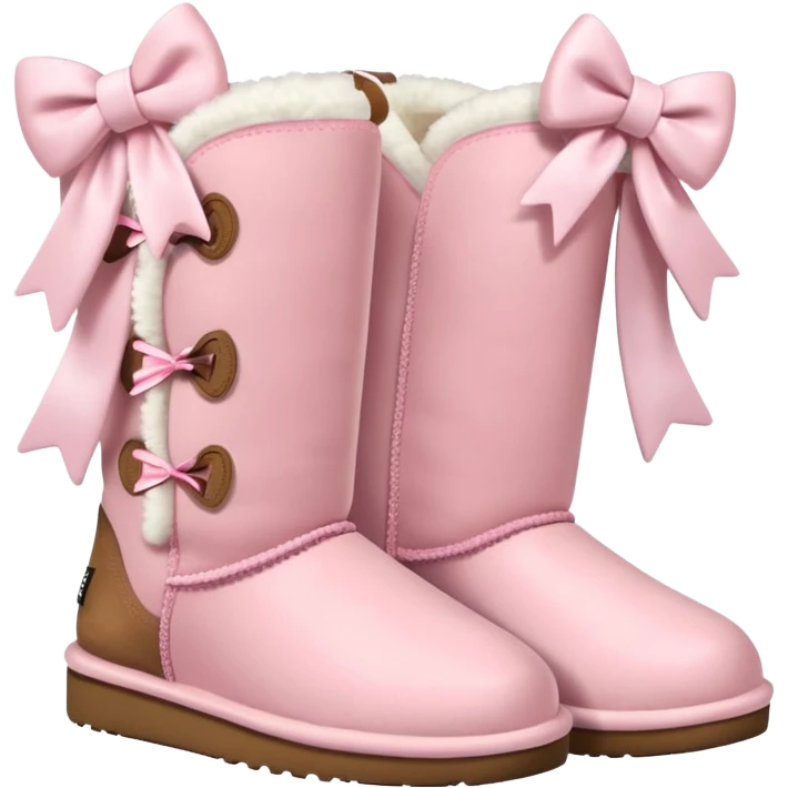pastel pink uggs with bows on the back emoji