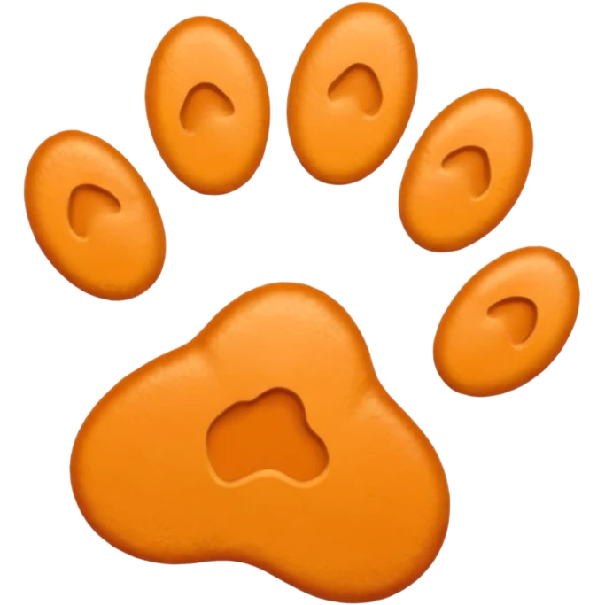 a very light pale pastel orange #FFA500 pawprint emoji