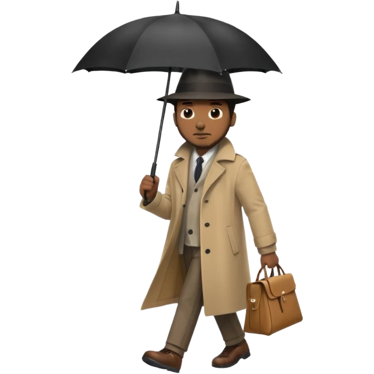 Street Umbrella Walker black man emoji