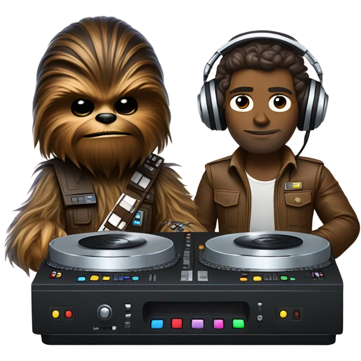 Chewbacca and Han Solo as DJs emoji