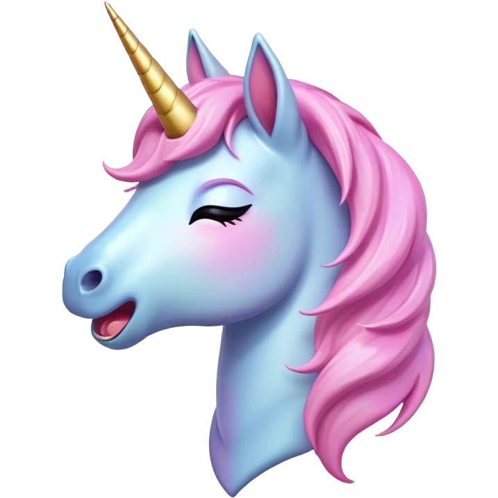 Cinematic Cute Yawning Unicorn Pony Portrait Emoji, Head tilted slightly with a dramatic, wide-open yawn, showcasing a petite, softly glowing form with a gently drooping mane, a subtle, shimmering horn and sleepy, half-closed eyes, Simplified yet irresistibly adorable features, highly detailed, glowing with a soft, cozy pastel glow, high shine, relaxed yet expressive, stylized with a dash of whimsical enchantment, soft glowing outline, capturing the essence of a drowsy yet affectionate unicorn pony that appears ready to stretch and yawn its way off the screen! emoji