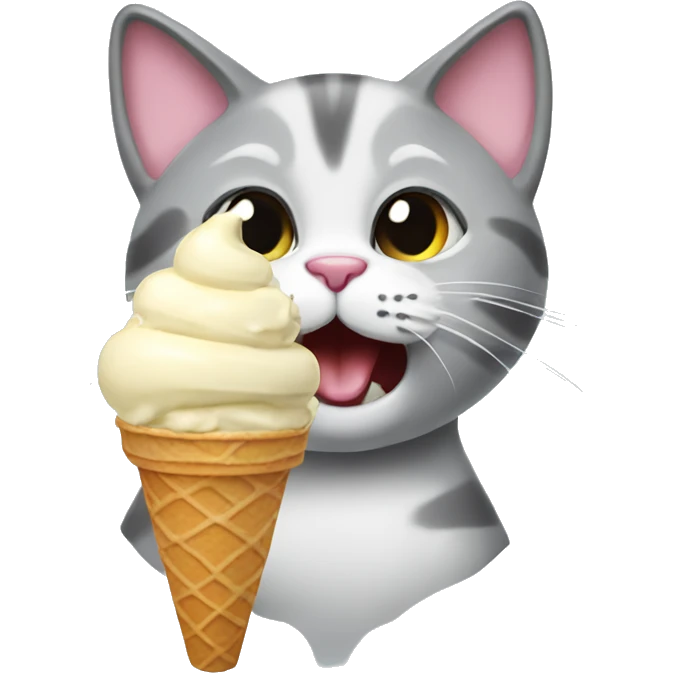 Cat eatin ice cream emoji