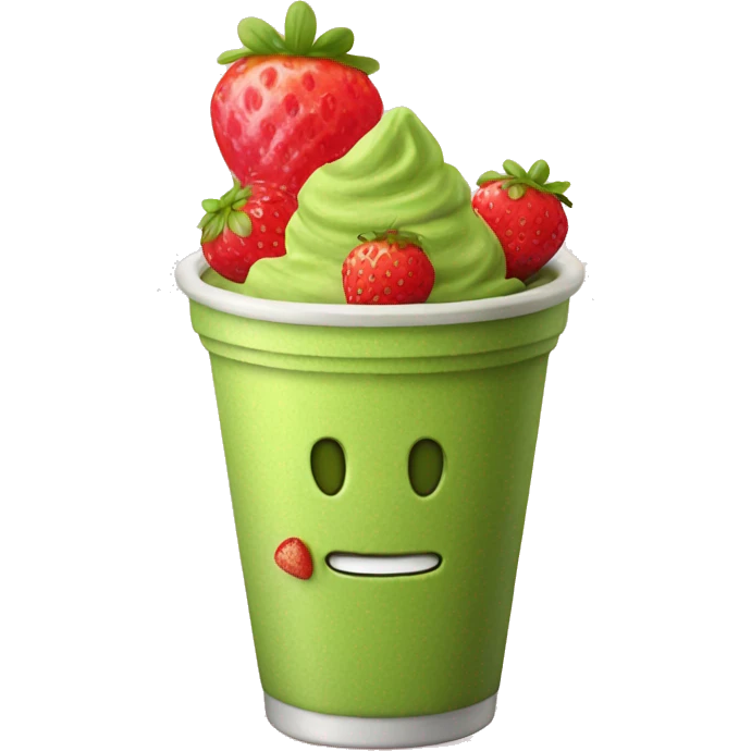 matcha with strawberry emoji