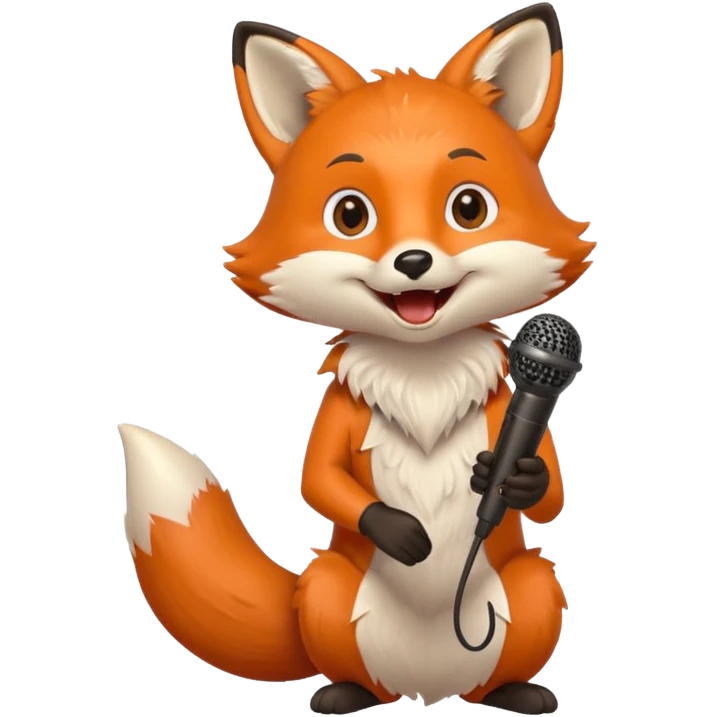 fox  singing with mic  emoji