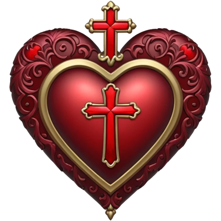 gothic heart with a cross emoji