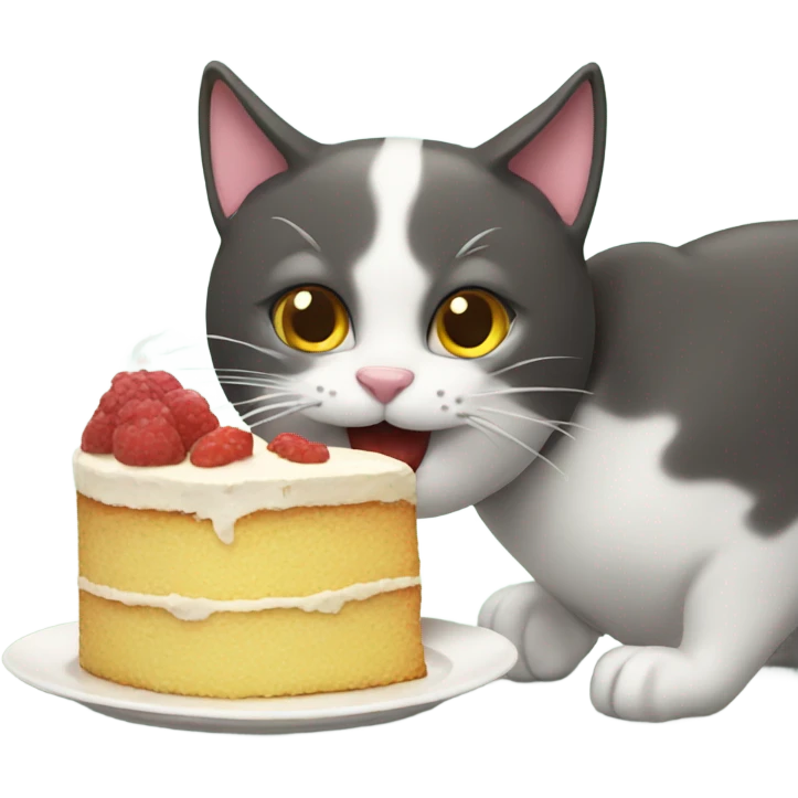 cat eating a cake emoji